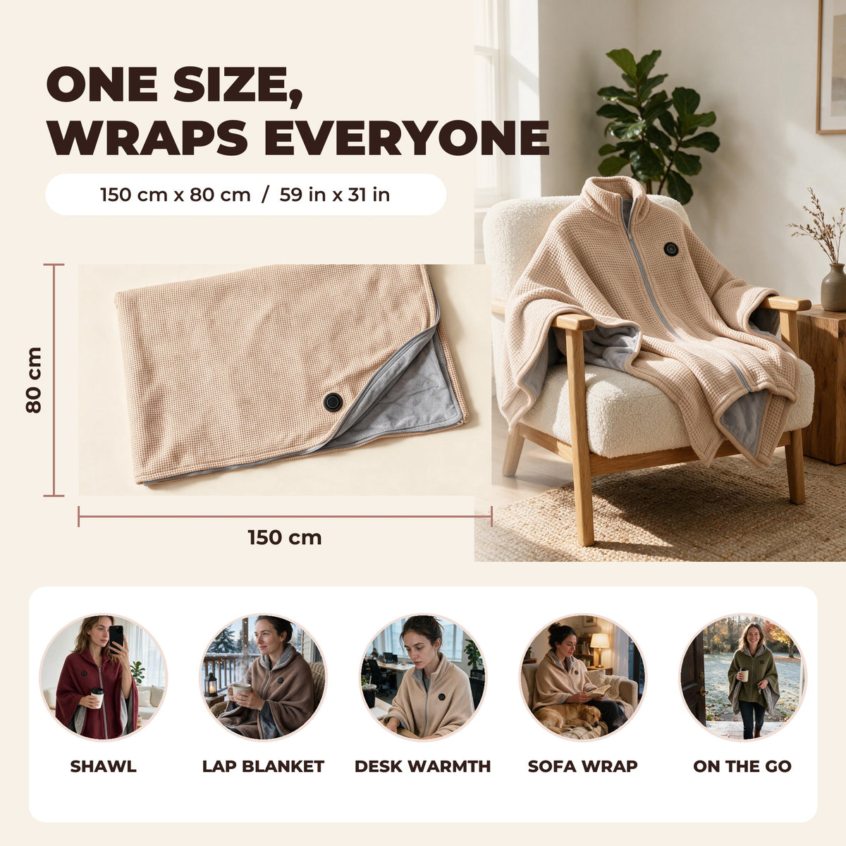 HearthWrap size 150 x 80 cm